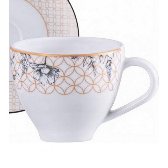 Xícara 100ml Café Solaris Em Porcelana Decorada Tramontina